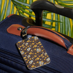 Etiqueta de Bagagem de Viagem Floral