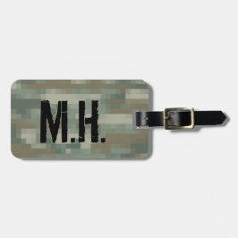 Etiqueta de bagagem de viagem monograma | Camuflag