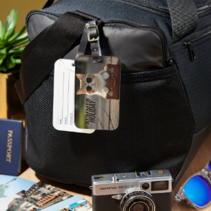 Etiqueta de bagagem de viagem ousada e divertida