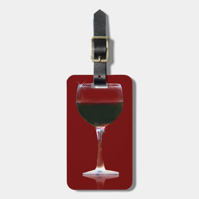 Etiqueta de Bagagem de Vinho Vermelho (Frente Vertical)