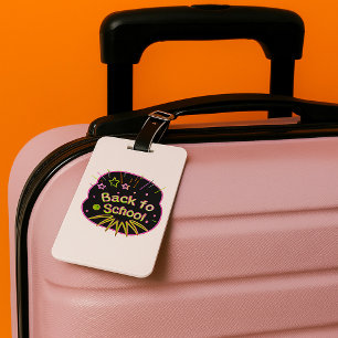 Etiqueta De Bagagem De volta à escola Neon Pop Art Bright Classroom