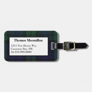 Etiqueta de bagagem de Xadrez do Tartan da Inspeç