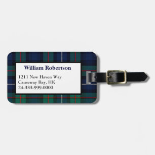Etiqueta de bagagem de Xadrez Robertson Tartan