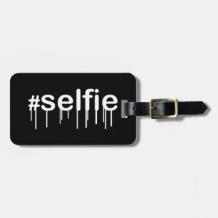Etiqueta De Bagagem Decoração Preta de Selfie de Seleção da Hashta