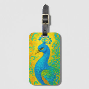 Etiqueta De Bagagem Decorativo das aves turquesas de pássaro Elegante