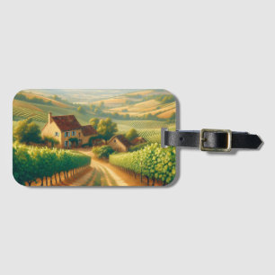 Etiqueta De Bagagem Decoupage de Pintura de Óleo de Vinha Francês