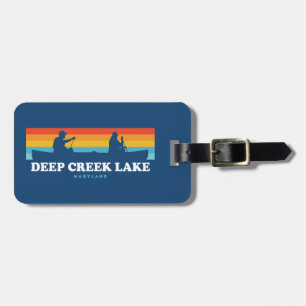 Etiqueta De Bagagem Deep Creek Lake Maryland Canoa