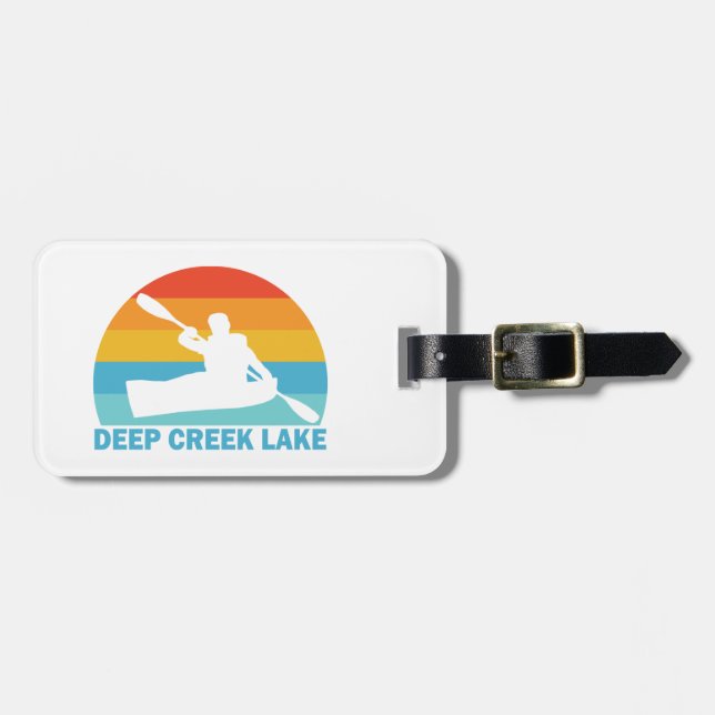 Etiqueta De Bagagem Deep Creek Lake Maryland Kayak (Frente Horizontal)