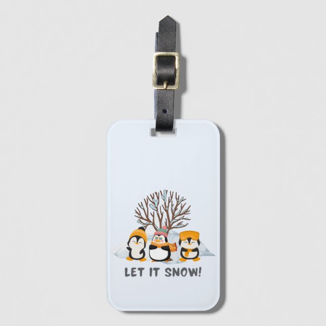 Etiqueta De Bagagem Deixe-o nevar pinguins (Frente Vertical)