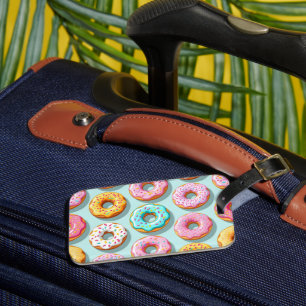 Etiqueta De Bagagem Deliciosos donuts de creme azuis