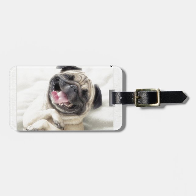 Etiqueta De Bagagem demência engraçada do pug (Frente Horizontal)
