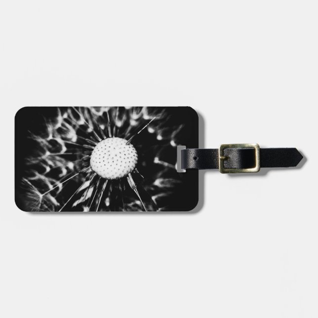 Etiqueta De Bagagem dente-de-leão preto (Frente Horizontal)