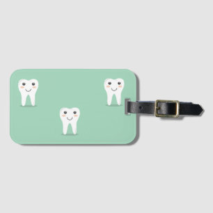 Etiqueta De Bagagem Dente feliz de Kawaii