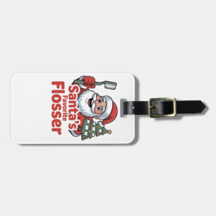 Etiqueta De Bagagem Dentista dentário favorito do Flosser de Natal dos