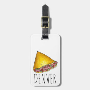 Etiqueta De Bagagem Denver CO Colorado Omelet Omelet Omelet Breakfast