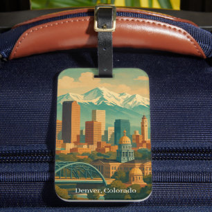 Etiqueta De Bagagem Denver Colorado Viagens vintage Art