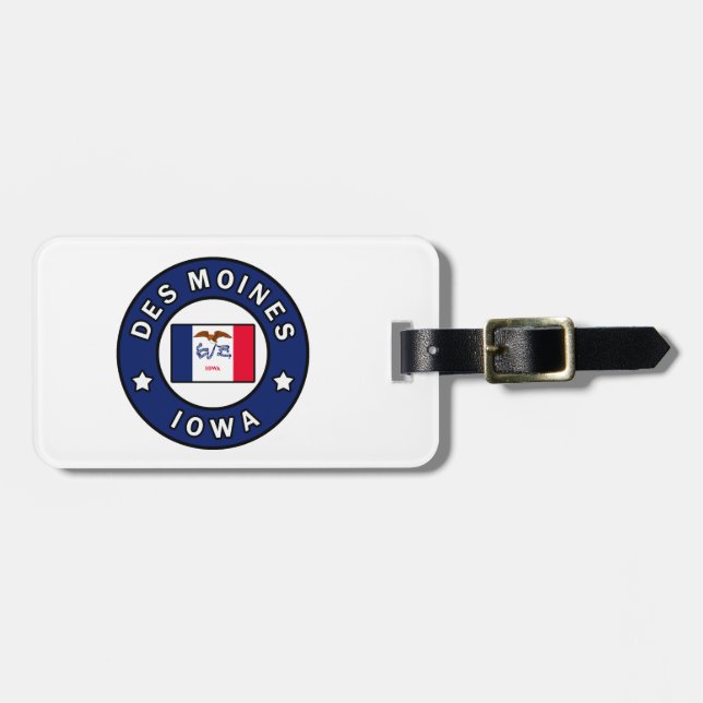 Etiqueta De Bagagem Des Moines Iowa (Frente Horizontal)