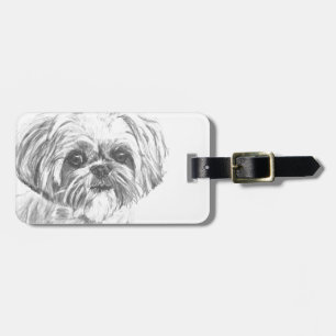 Etiqueta De Bagagem Desenho de Shih Tzu