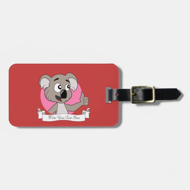 Etiqueta De Bagagem Desenho de urso koala (Frente Horizontal)