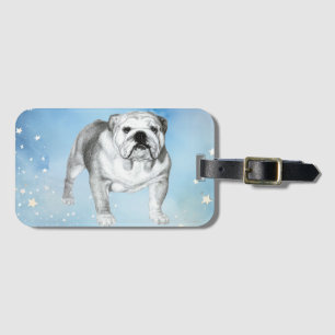 Etiqueta De Bagagem Desenho do Buldogue Inglês