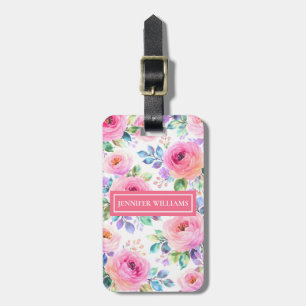 Etiqueta De Bagagem Desenho do Nome Personalizado Floral Boho Nascer d