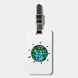 Etiqueta De Bagagem Desenho manual - Planeta Terra - Conservação - Bra