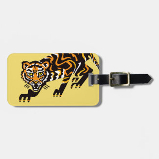 Etiqueta De Bagagem Desenho manual - TIGER - Animal ameaçado - amarelo