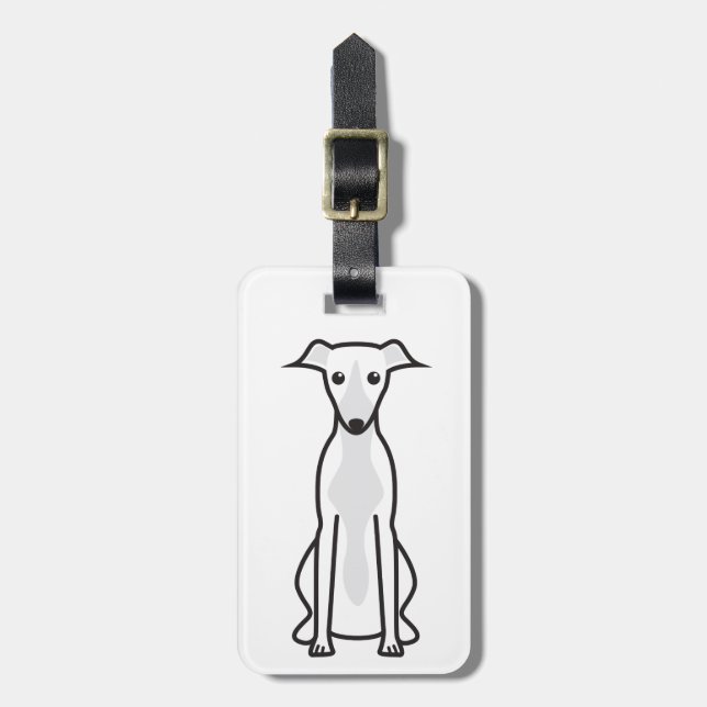 Etiqueta De Bagagem Desenhos animados do cão de Whippet (Frente Vertical)