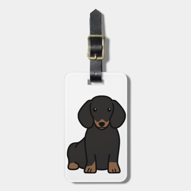 Etiqueta De Bagagem Desenhos animados do cão do Dachshund (Frente Vertical)