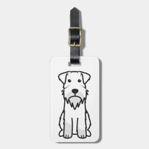 Etiqueta De Bagagem Desenhos animados do cão do Schnauzer diminuto