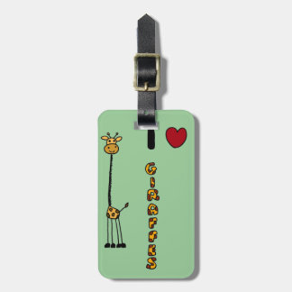Etiqueta De Bagagem Desenhos animados engraçados dos girafas do amor