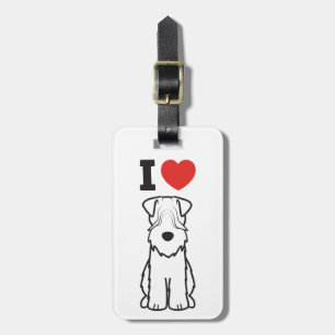 Etiqueta De Bagagem Desenhos animados Wheaten brandamente revestidos