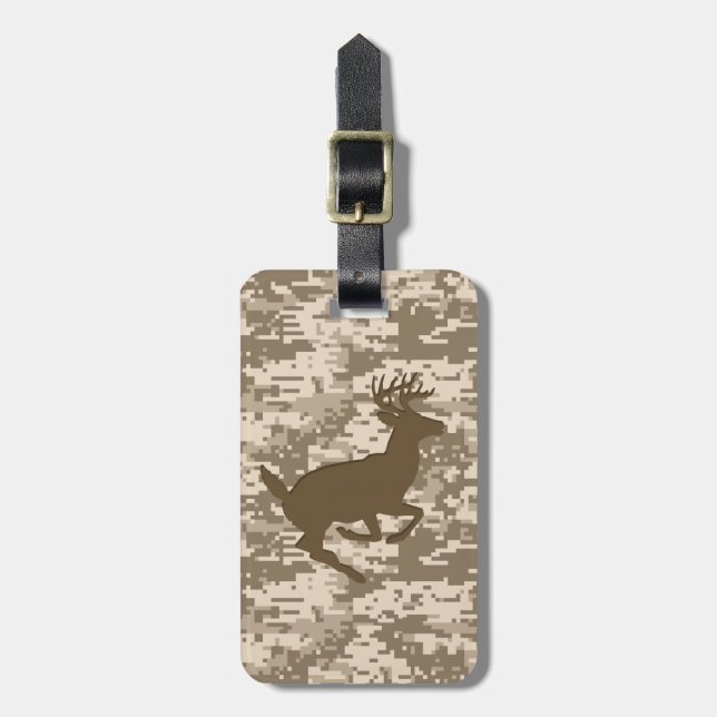 Etiqueta De Bagagem Desert Beige Digital Camouflage Deer Camo Patterno (Frente Vertical)