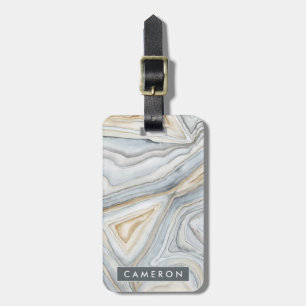 Etiqueta De Bagagem Design Abstrato com Cinza