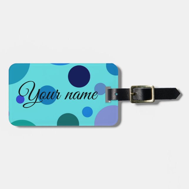 Etiqueta De Bagagem Design Bubbly Fofo (Frente Horizontal)