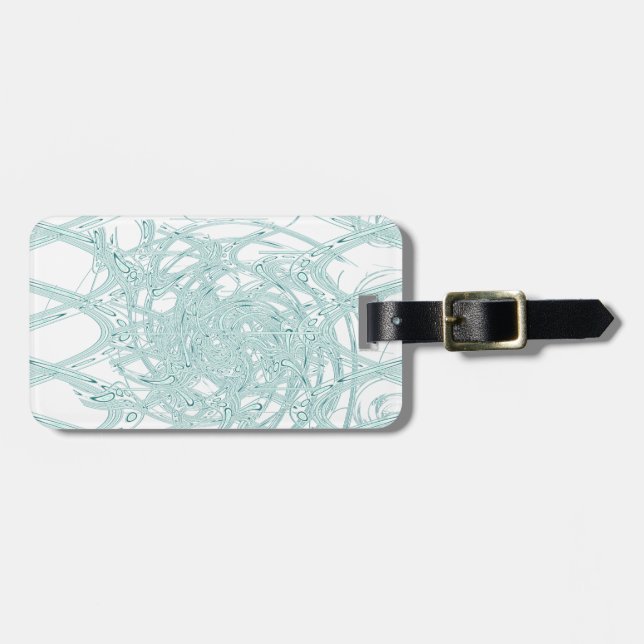 Etiqueta De Bagagem Design claro verde branco (Frente Horizontal)