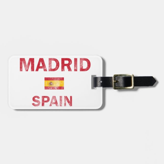 Etiqueta De Bagagem Design da espanha de Madrid (Frente Horizontal)
