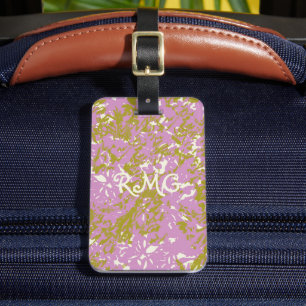 Etiqueta De Bagagem Design de Botânica Rosa Personalizada