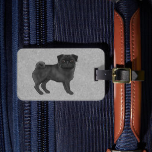 Etiqueta De Bagagem Design de cachorro da raça Pug com desenho animado