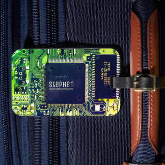 Etiqueta De Bagagem Design de Circuito Impresso Moderno - Adicionar No