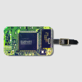 Etiqueta De Bagagem Design de Circuito Impresso Moderno - Adicionar No