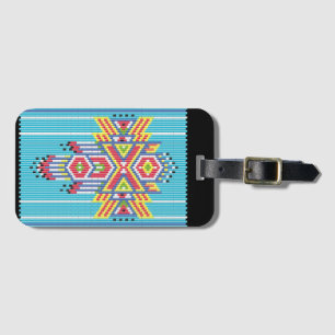Etiqueta de bagagem design de contas falcão navajo