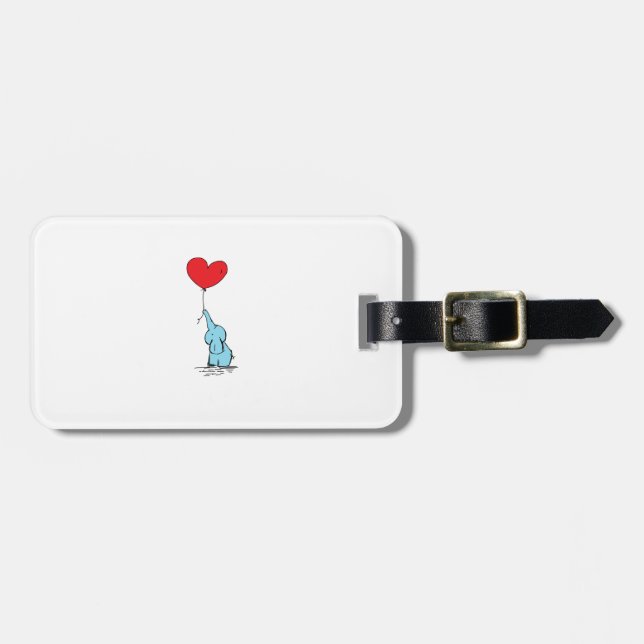 Etiqueta De Bagagem design de desenho animado com elefante giro (Frente Horizontal)