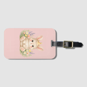 Etiqueta De Bagagem Design de Flor Silvestre de Coelho Fofo para Jardi
