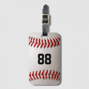 Etiqueta De Bagagem Design de jogador de beisebol com número de camisa
