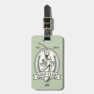 Etiqueta De Bagagem Design de monograma personalizado do clube de golf