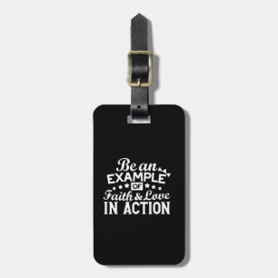 Etiqueta De Bagagem Design de Motivação Cristã - Fé, Amor e Ato