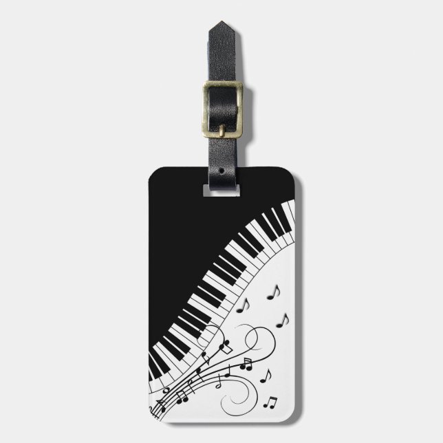 Etiqueta De Bagagem Design de Música do Teclado Piano (Frente Vertical)