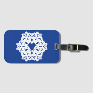 Etiqueta De Bagagem Design de rendas de filigree do floco de neve