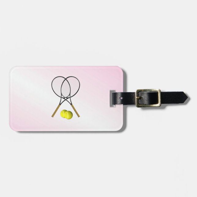 Etiqueta De Bagagem Design de Tênis Rosa (Frente Horizontal)